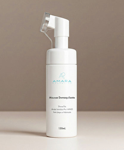 Mousse Demaquilante Amara – Limpeza com Peptídeos e Esponja de Silicone 150ml